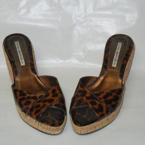 Via Spiga Platform Wedge Sandals Animal Print - Size 6